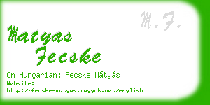 matyas fecske business card